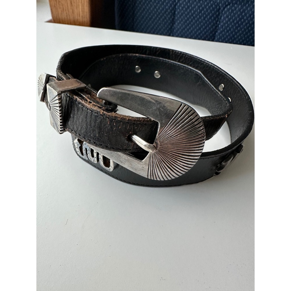 Vintage 1990 Leegin Silver Creek Leather Western Spirit Animal Concho Belt 30 - Picture 3 of 14